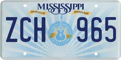 MS license plate ZCH965