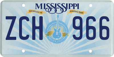 MS license plate ZCH966
