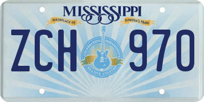 MS license plate ZCH970