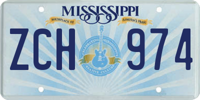 MS license plate ZCH974