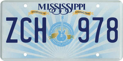 MS license plate ZCH978