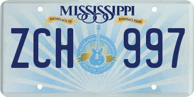 MS license plate ZCH997