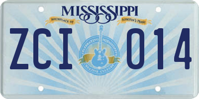 MS license plate ZCI014
