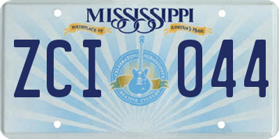 MS license plate ZCI044