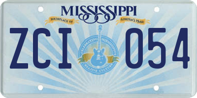 MS license plate ZCI054
