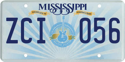 MS license plate ZCI056
