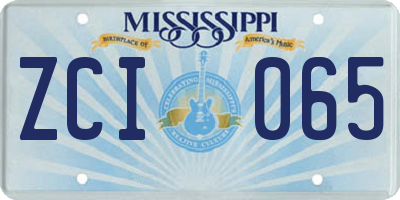 MS license plate ZCI065