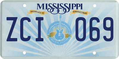 MS license plate ZCI069