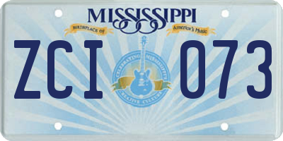 MS license plate ZCI073