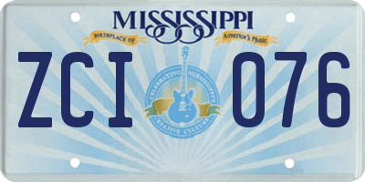 MS license plate ZCI076