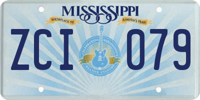 MS license plate ZCI079