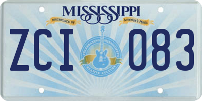 MS license plate ZCI083