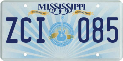 MS license plate ZCI085