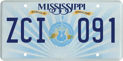 MS license plate ZCI091