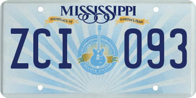 MS license plate ZCI093