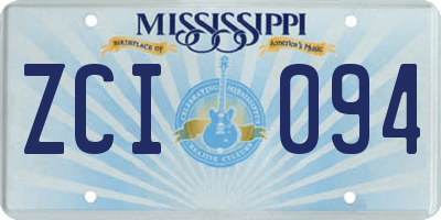 MS license plate ZCI094