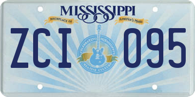 MS license plate ZCI095