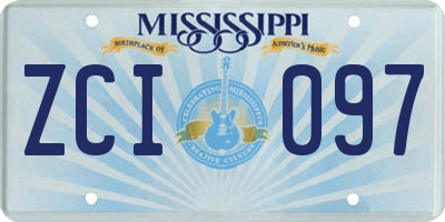 MS license plate ZCI097