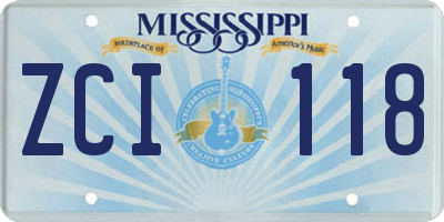 MS license plate ZCI118