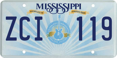 MS license plate ZCI119