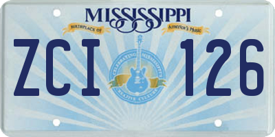 MS license plate ZCI126