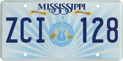 MS license plate ZCI128