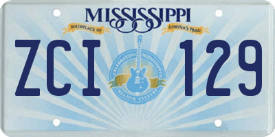 MS license plate ZCI129