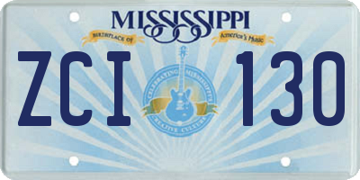 MS license plate ZCI130