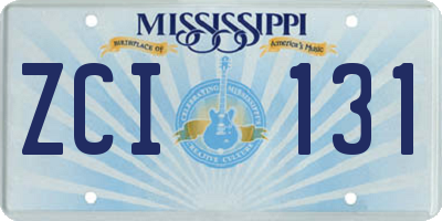 MS license plate ZCI131