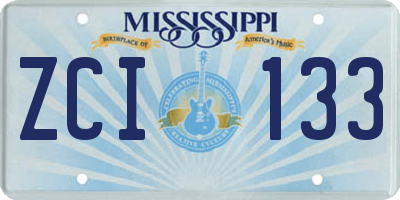 MS license plate ZCI133