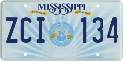 MS license plate ZCI134