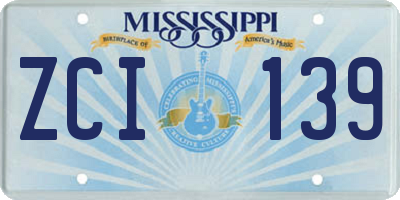 MS license plate ZCI139