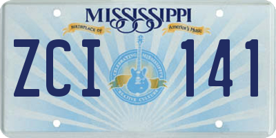 MS license plate ZCI141