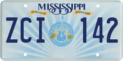 MS license plate ZCI142