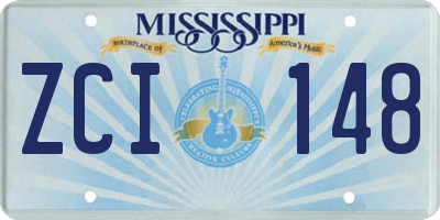 MS license plate ZCI148