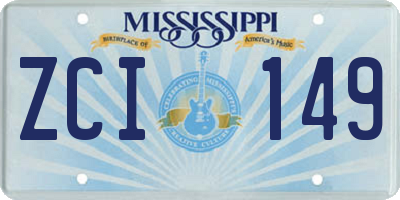 MS license plate ZCI149
