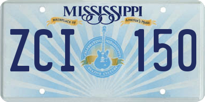 MS license plate ZCI150