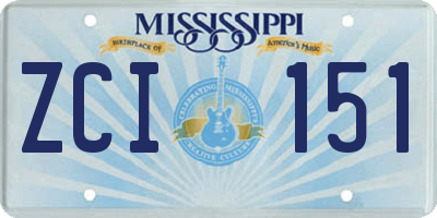 MS license plate ZCI151