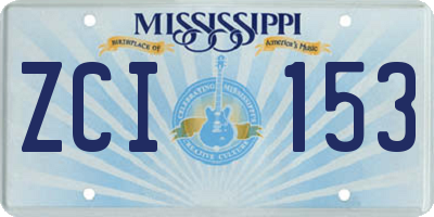 MS license plate ZCI153