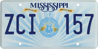 MS license plate ZCI157