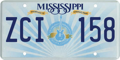 MS license plate ZCI158