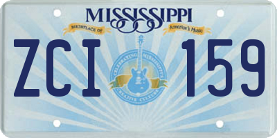 MS license plate ZCI159