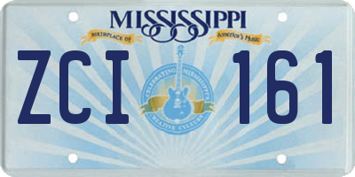 MS license plate ZCI161