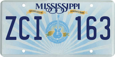 MS license plate ZCI163