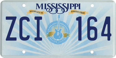 MS license plate ZCI164