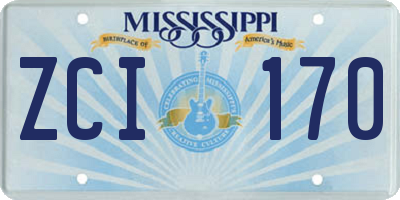 MS license plate ZCI170