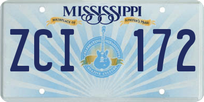 MS license plate ZCI172