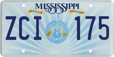 MS license plate ZCI175