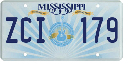 MS license plate ZCI179