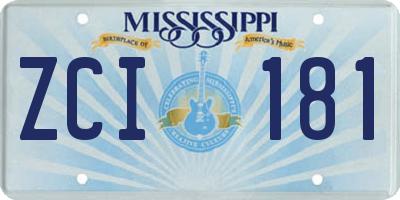 MS license plate ZCI181